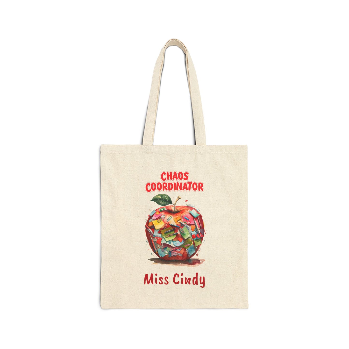 Chaos Coordinator Cotton Canvas Tote Bag, Teacher Gift, Eco-Friendly Shopping Bag, Fun Classroom Accessory, Back to School Tote