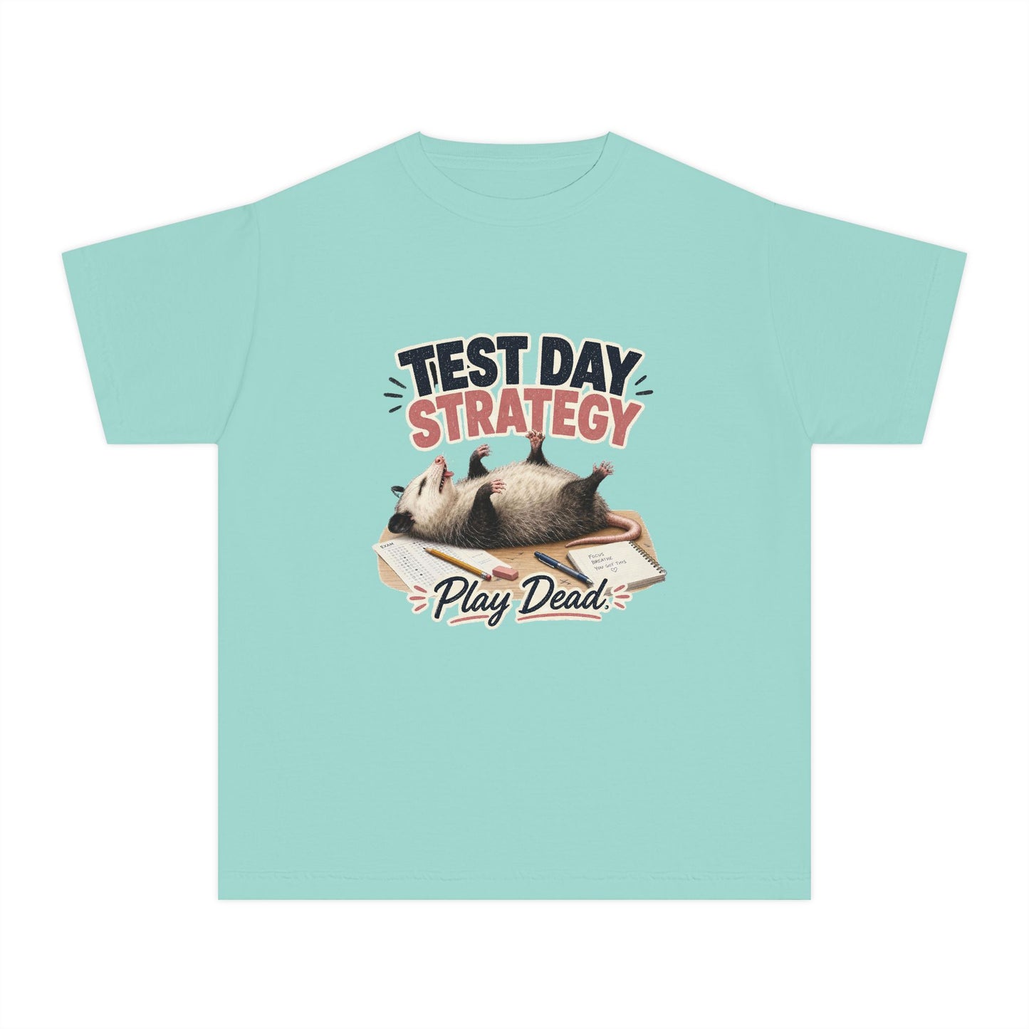 Test Day Strategy Play Dead Youth Tee | Possum Illustration, Back-to-School
