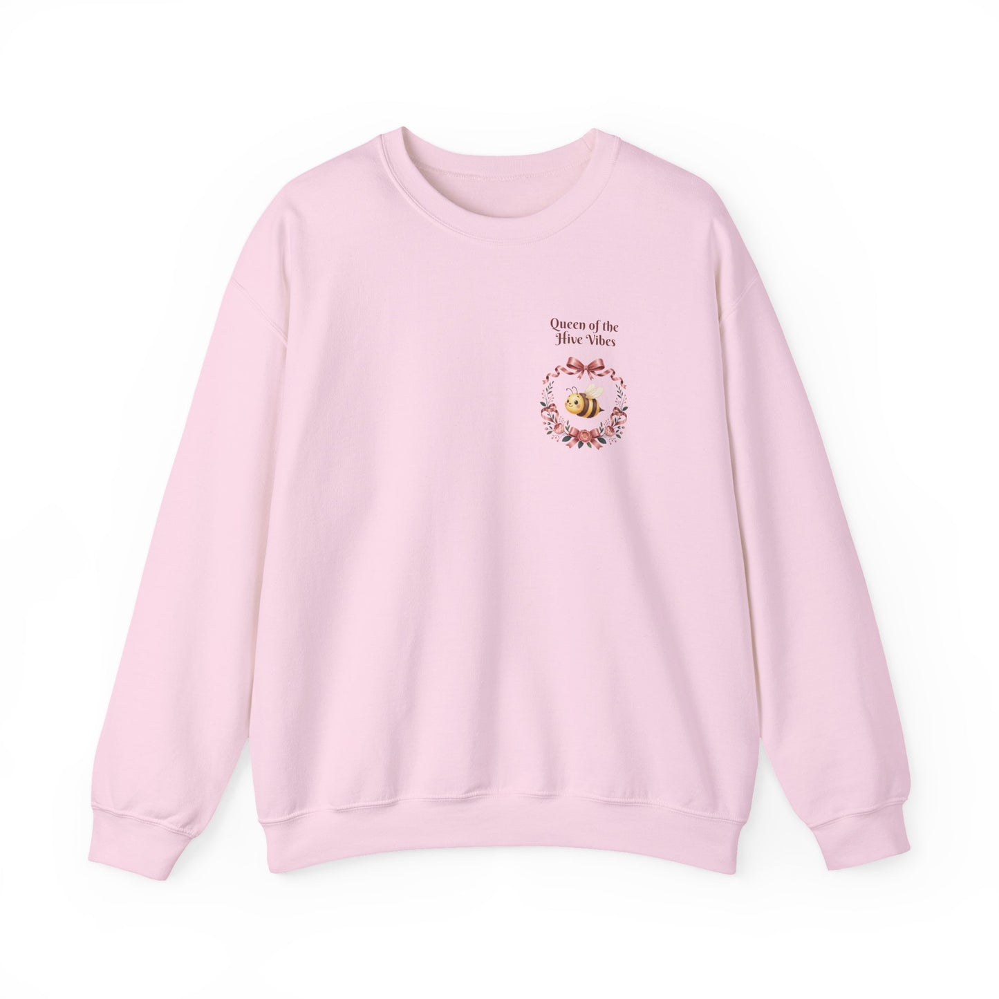 Queen of the Hive Bee Sweatshirt | Antique rose floral wreath