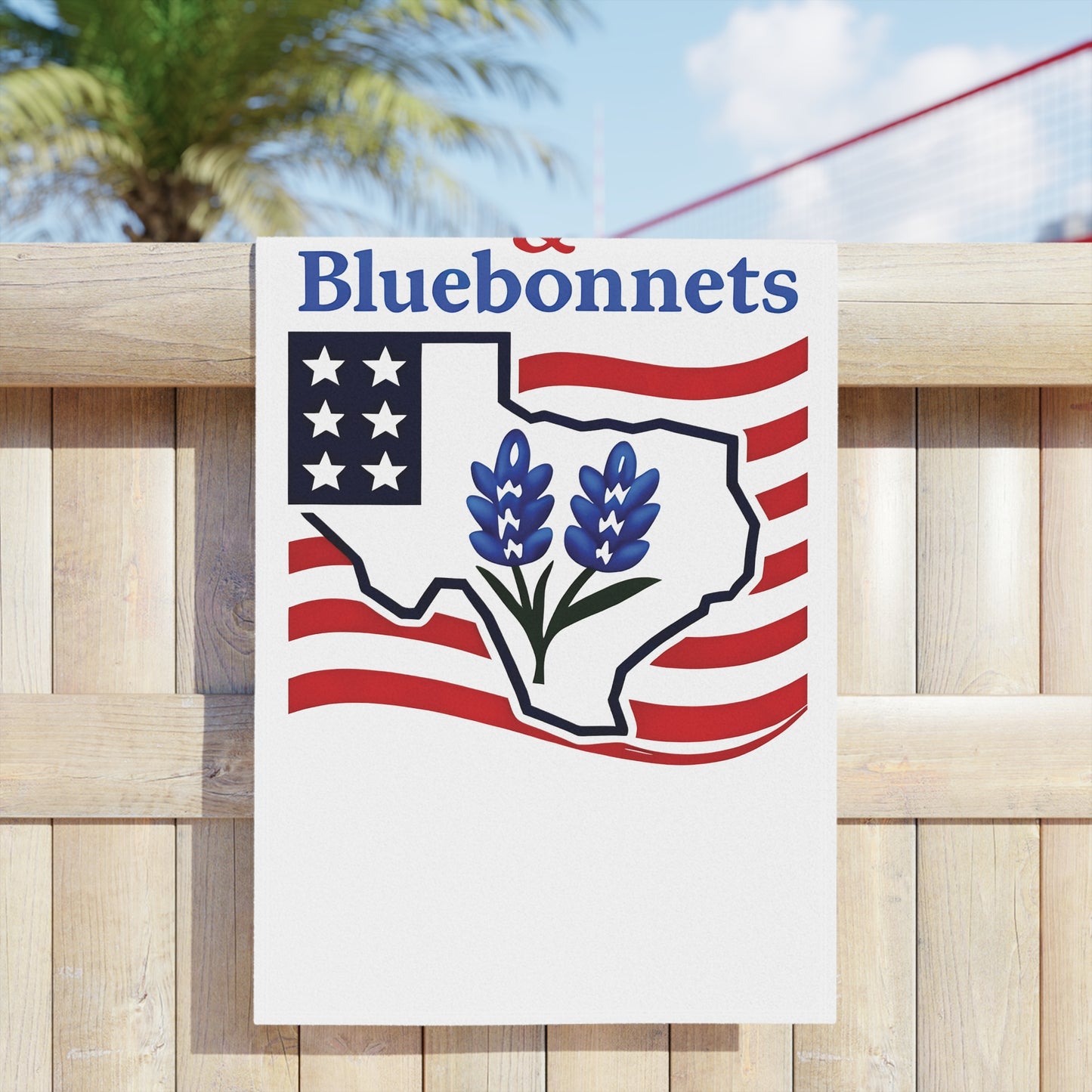 Texas Themed Beach Towel, Red White Bluebonnets Independence Day Towel, Patriotic Pool Towel, Fourth of July Gift, Summer Holiday Towel, USA