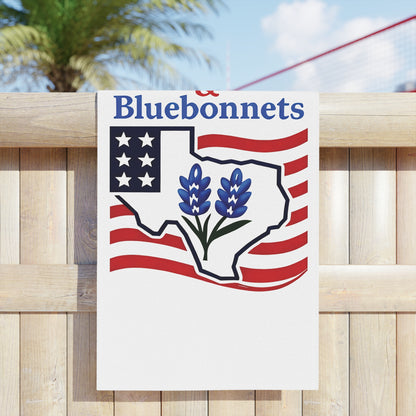 Texas Themed Beach Towel, Red White Bluebonnets Independence Day Towel, Patriotic Pool Towel, Fourth of July Gift, Summer Holiday Towel, USA
