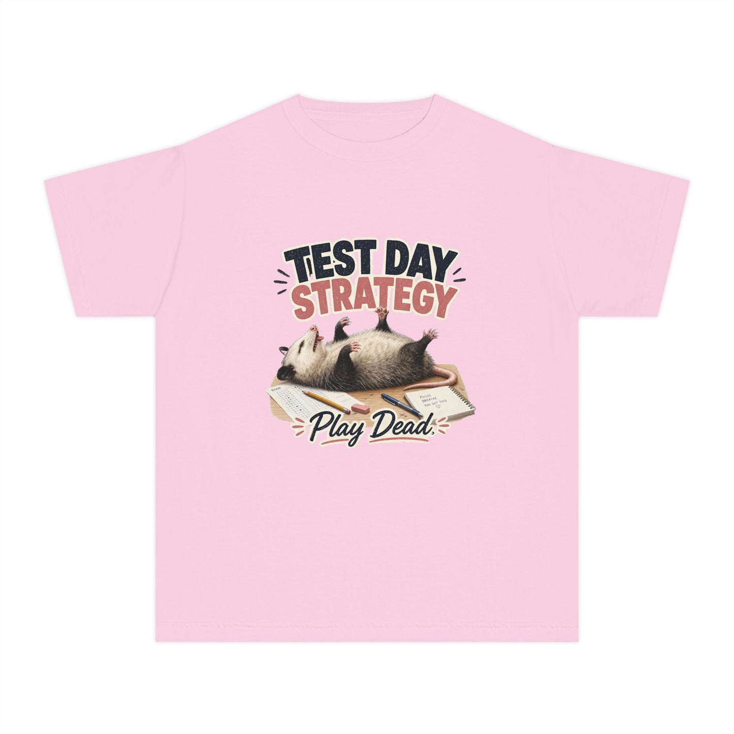 Test Day Strategy Play Dead Youth Tee | Possum Illustration, Back-to-School