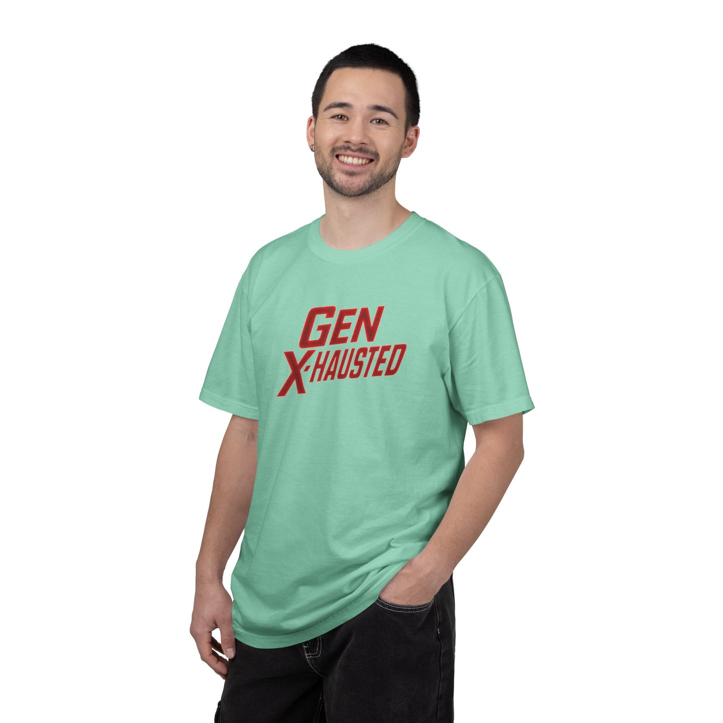 Gen X-Hausted Unisex T-shirt, Forgot Again Found Out Funny Tee, Gen X Humor Gift, Retro 80s 90s Shirt, Vintage Style Clothing