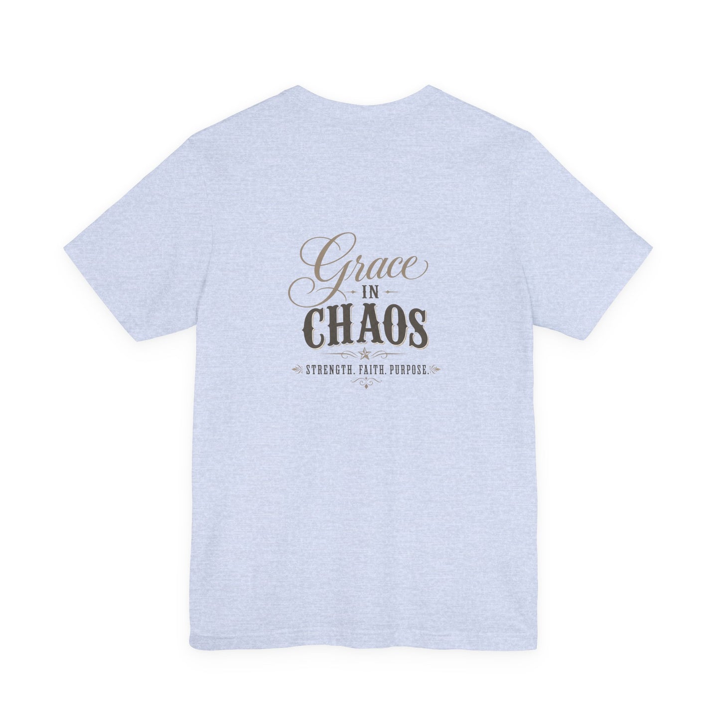 Grace in Chaos Tee | Inspirational scripture typography shirt