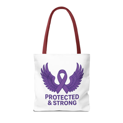 Protected and Strong Awareness Tote Bag, Eco-Friendly Shoulder Bag, Reusable Grocery Bag, Canvas Shopping Tote, Gift for Activists,