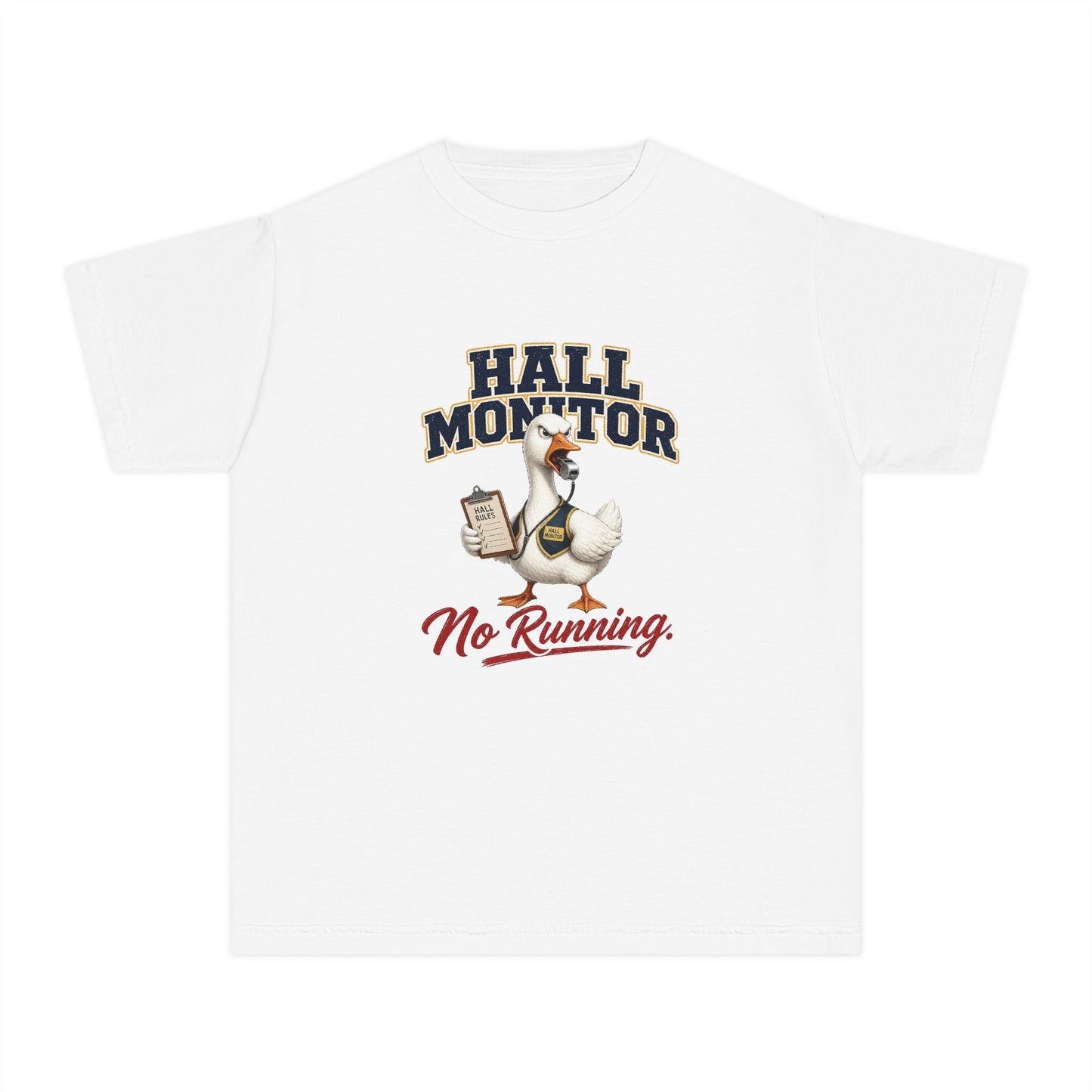 Hall Monitor Goose No Running Tee | Kids school safety shirt