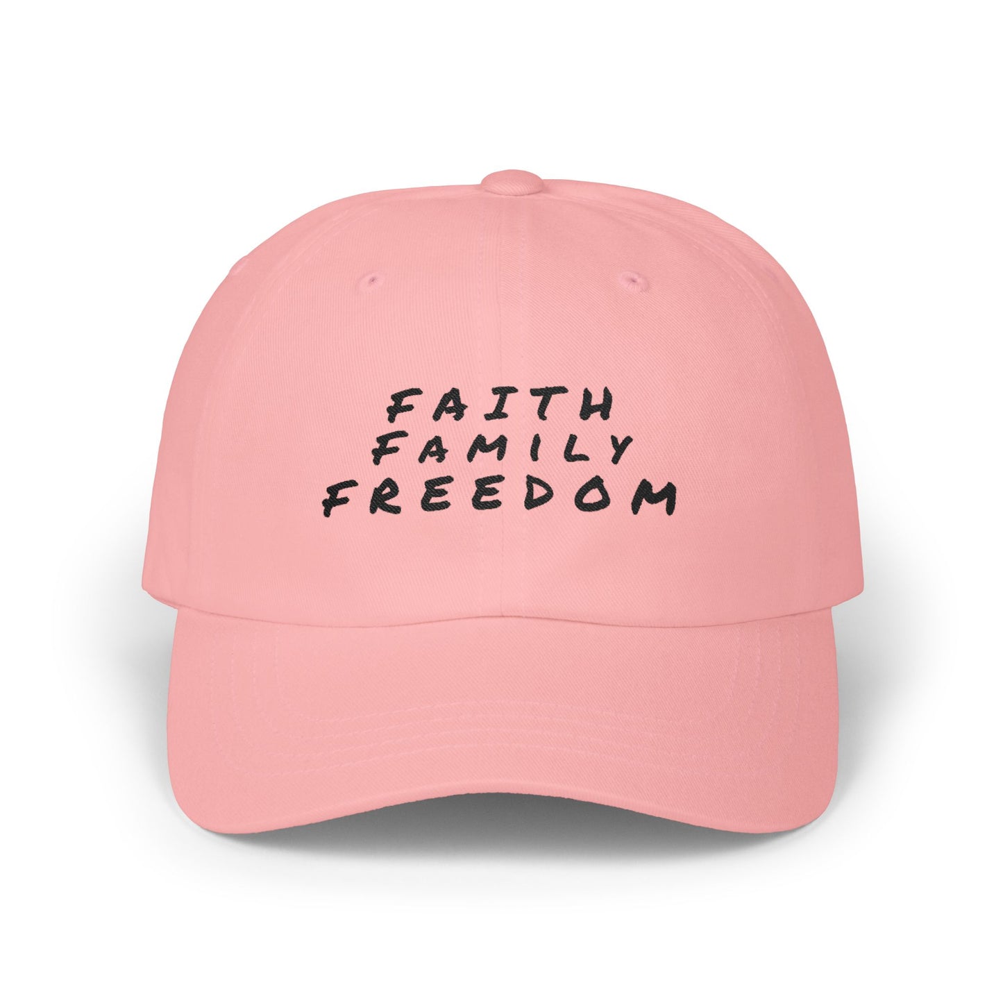 Classic Dad Cap - Faith Family Freedom Hat, Patriotic Baseball Cap, Religious Embroidered Cap, Vintage Dad Hat, American Pride Headwear