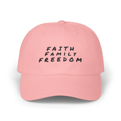 Classic Dad Cap - Faith Family Freedom Hat, Patriotic Baseball Cap, Religious Embroidered Cap, Vintage Dad Hat, American Pride Headwear