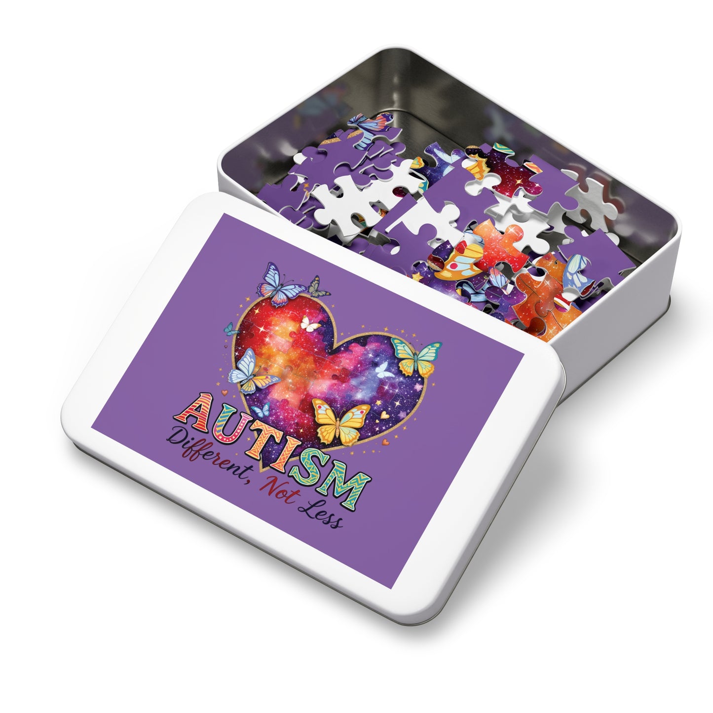 Autism 'Different Not Less' Jigsaw Puzzle with Tin