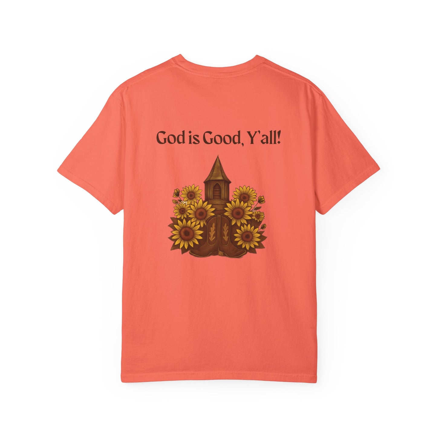 Unisex Sunflower Tee - Inspirational T-Shirt, God is Good Y'all, Casual Wear, Gift for Gardeners, Faith-Based Apparel