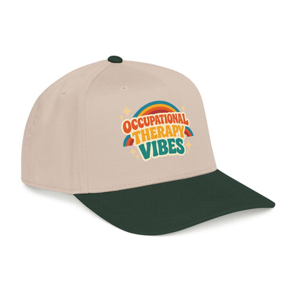 Occupational Therapy Vibes Cap | Retro Rainbow Mid Profile Baseball Cap