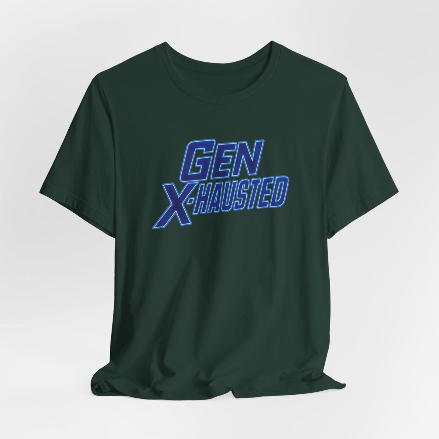 Gen X-Hausted Unisex Tee - Retro Humor Tee, Gift for Gen X, Casual Wear, Trendy Graphic Shirt, Unique Meme Apparel