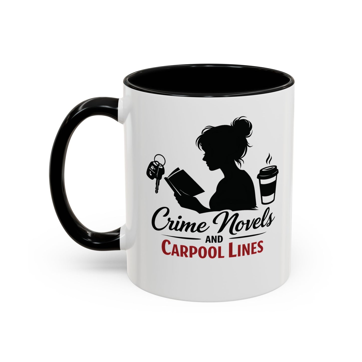 Crime Novels and Carpool Lines Mug | Accent Coffee Mug