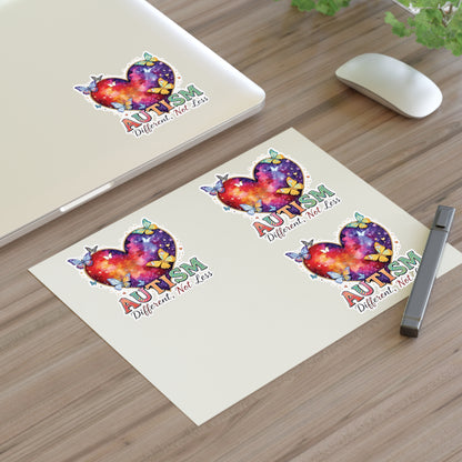 Autism Different Not Less sticker sheets | Heart puzzle butterfly design