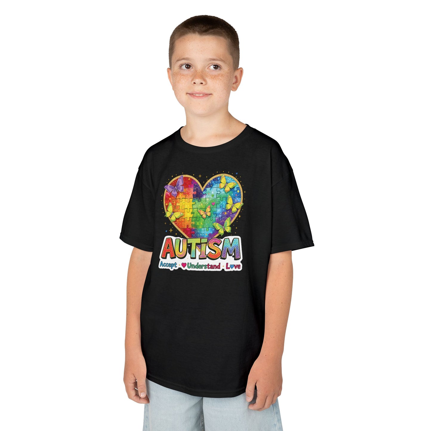 Autism Puzzle Heart Kids Tee | Accept Understand Love