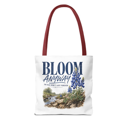 Bloom Anyway Tote Bag | Bluebonnet Wildflower Inspirational Design