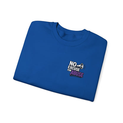 Awareness Sweatshirt - Unisex Heavy Blend™ Crewneck Sweatshirt, Domestic Violence Support Jumper, No Excuse For Abuse