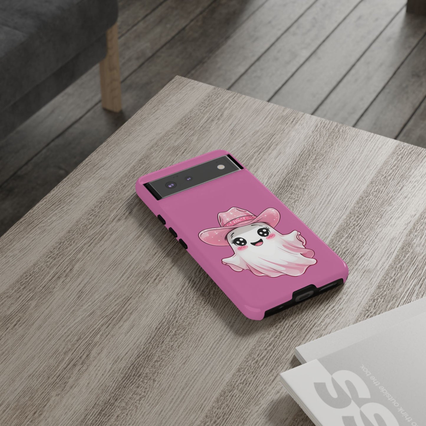 Cute Ghost Phone Case - Fun, Whimsical, Kawaii, Halloween, Gift Idea, Pink Ghost Design