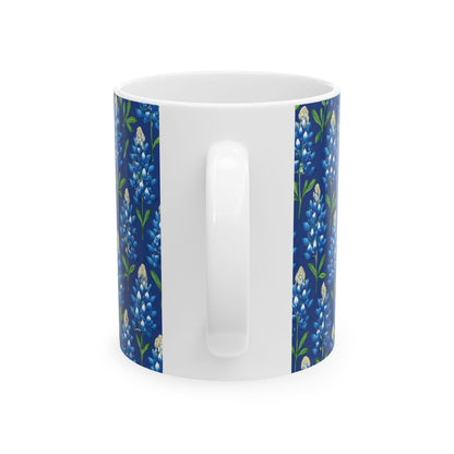 Texas Bluebonnet Ceramic Mug, Floral Pattern Coffee Cup, Southwestern Drinkware, Botanical Tea Mug, Gift for Gardeners, Home Decor