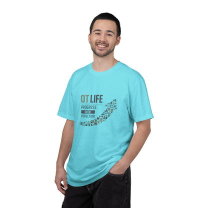 OT Life Progress Over Perfection T-Shirt | Occupational Therapy Arrow Design