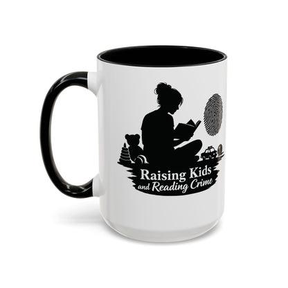 Raising Kids and Reading Crime Mug | Accent Coffee Mug