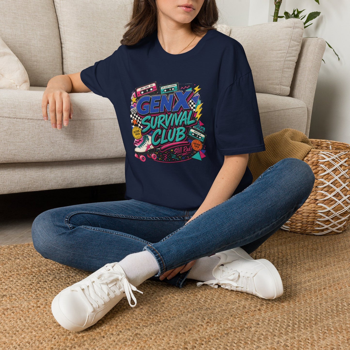 Gen X Survival Club T-Shirt | 80s Retro Cassette Graphic