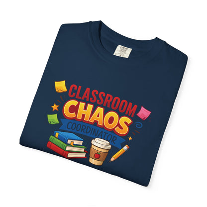 Classroom Chaos Coordinator T-shirt | Teacher Coffee Books Pencil