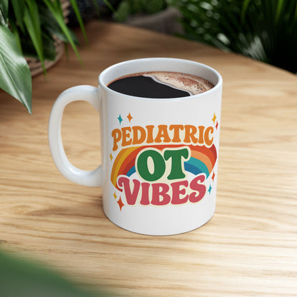 Pediatric OT Vibes Retro Personalized Mug | Custom Name Coffee Cup