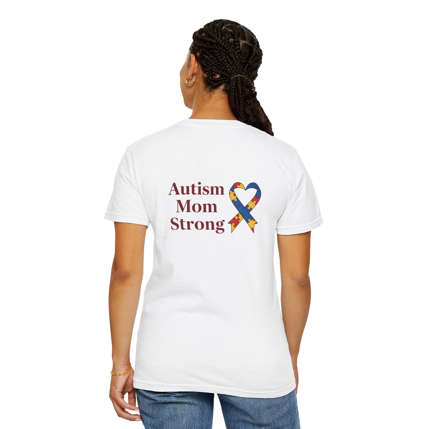 Autism Mom Strong T-shirt | Autism Awareness Puzzle Ribbon