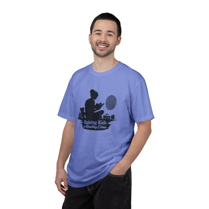 Raising Kids and Reading Crime T-shirt | Mom Reader Detective Design
