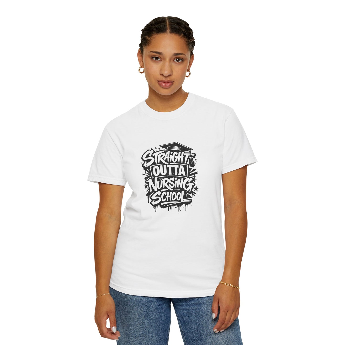 Straight Outta Nursing School T-shirt | Nursing Graduate Tee, Cap Graphic