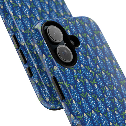 Phone Case, Texas Bluebonnet Tough Case, Navy Floral Phone Cover, Protective iPhone Case, Samsung Galaxy Case, Texas Wildflower Gift