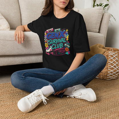 Gen X Survival Club T-Shirt | 80s Retro Cassette Graphic
