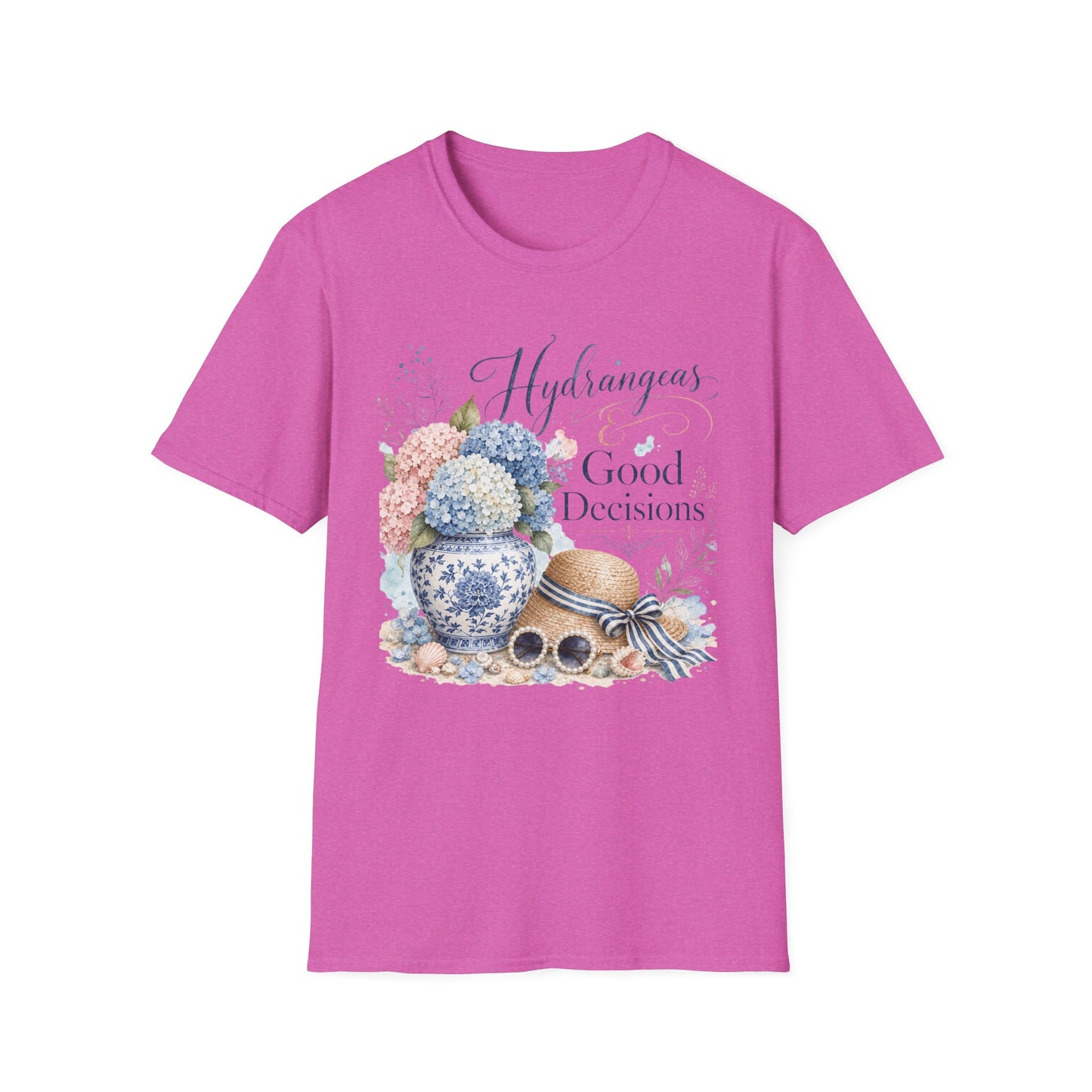 Hydrangeas & Good Decisions T-Shirt | Floral Hydrangea Design