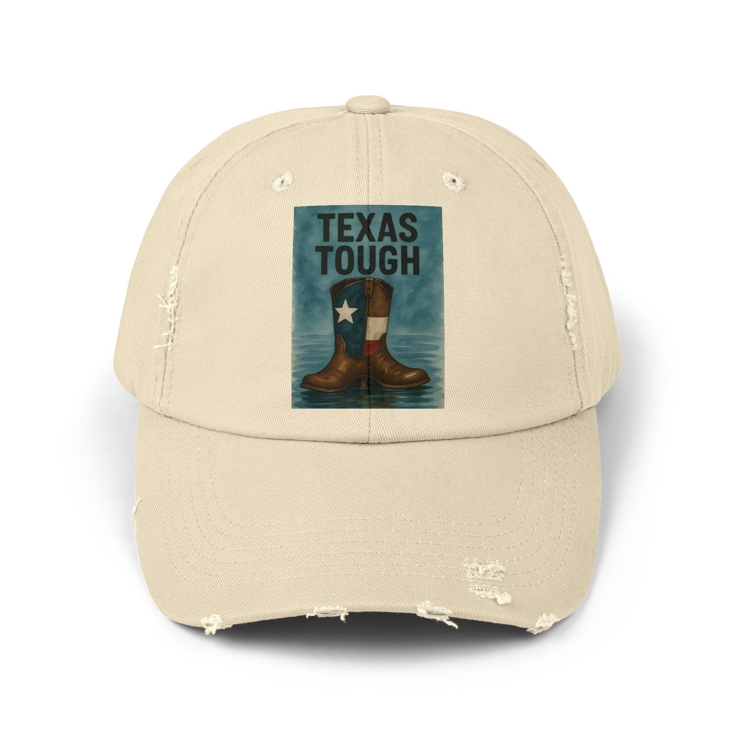 Cap Texas Tough Cowboy Boots, Unisex Baseball Hat, Distressed Cap, Texas Flood Support, Tragedy Relief Gift