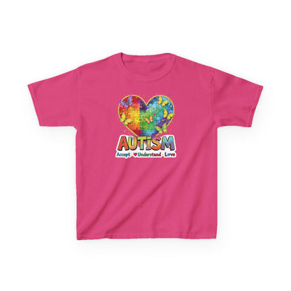 Autism Puzzle Heart Kids Tee | Accept Understand Love