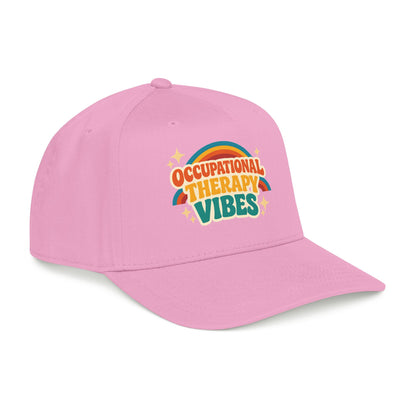 Occupational Therapy Vibes Cap | Retro Rainbow Mid Profile Baseball Cap