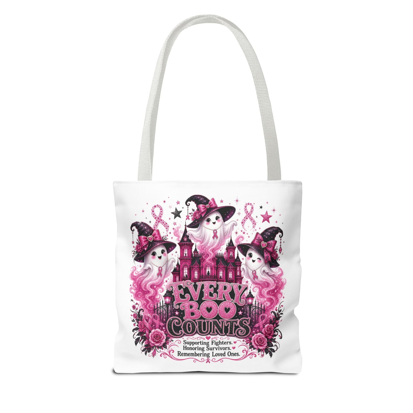 Every Boo Counts Tote Bag | Breast Cancer Awareness Ghosts