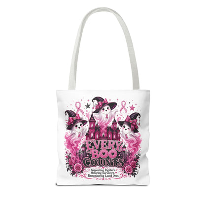 Every Boo Counts Tote Bag | Breast Cancer Awareness Ghosts