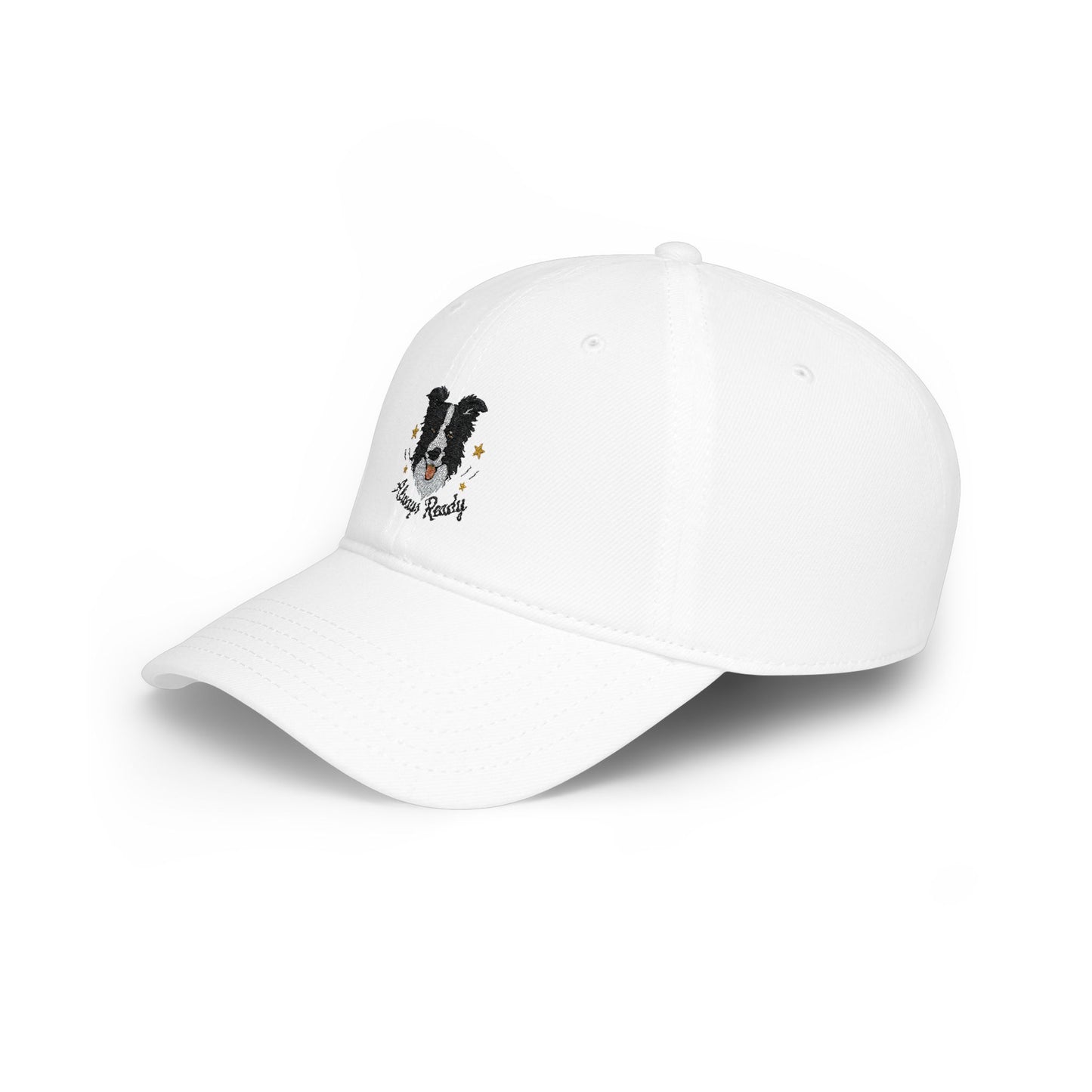 Border Collie 'Always Ready' Embroidered Baseball Cap