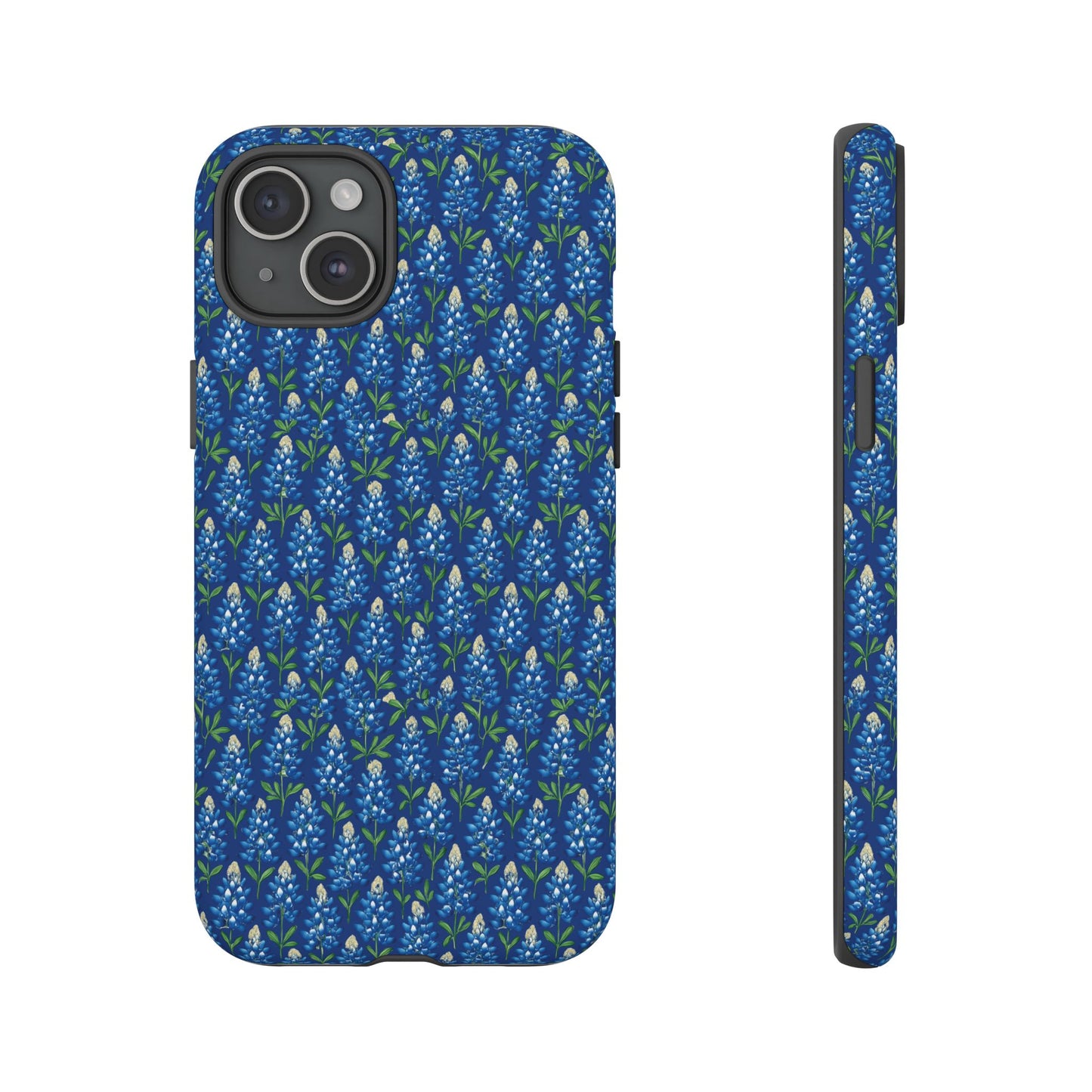 Phone Case, Texas Bluebonnet Tough Case, Navy Floral Phone Cover, Protective iPhone Case, Samsung Galaxy Case, Texas Wildflower Gift