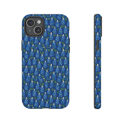 Phone Case, Texas Bluebonnet Tough Case, Navy Floral Phone Cover, Protective iPhone Case, Samsung Galaxy Case, Texas Wildflower Gift