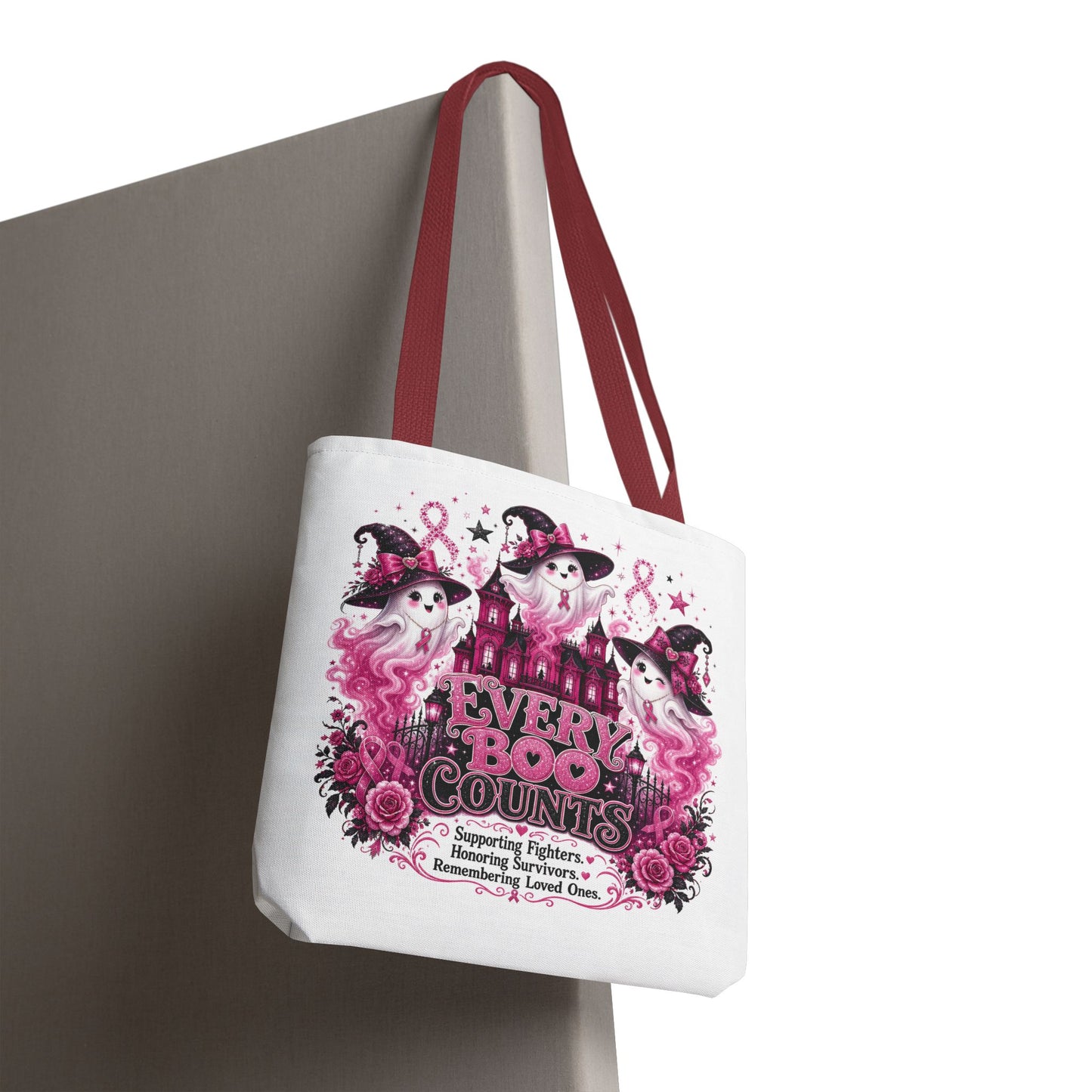 Every Boo Counts Tote Bag | Breast Cancer Awareness Ghosts