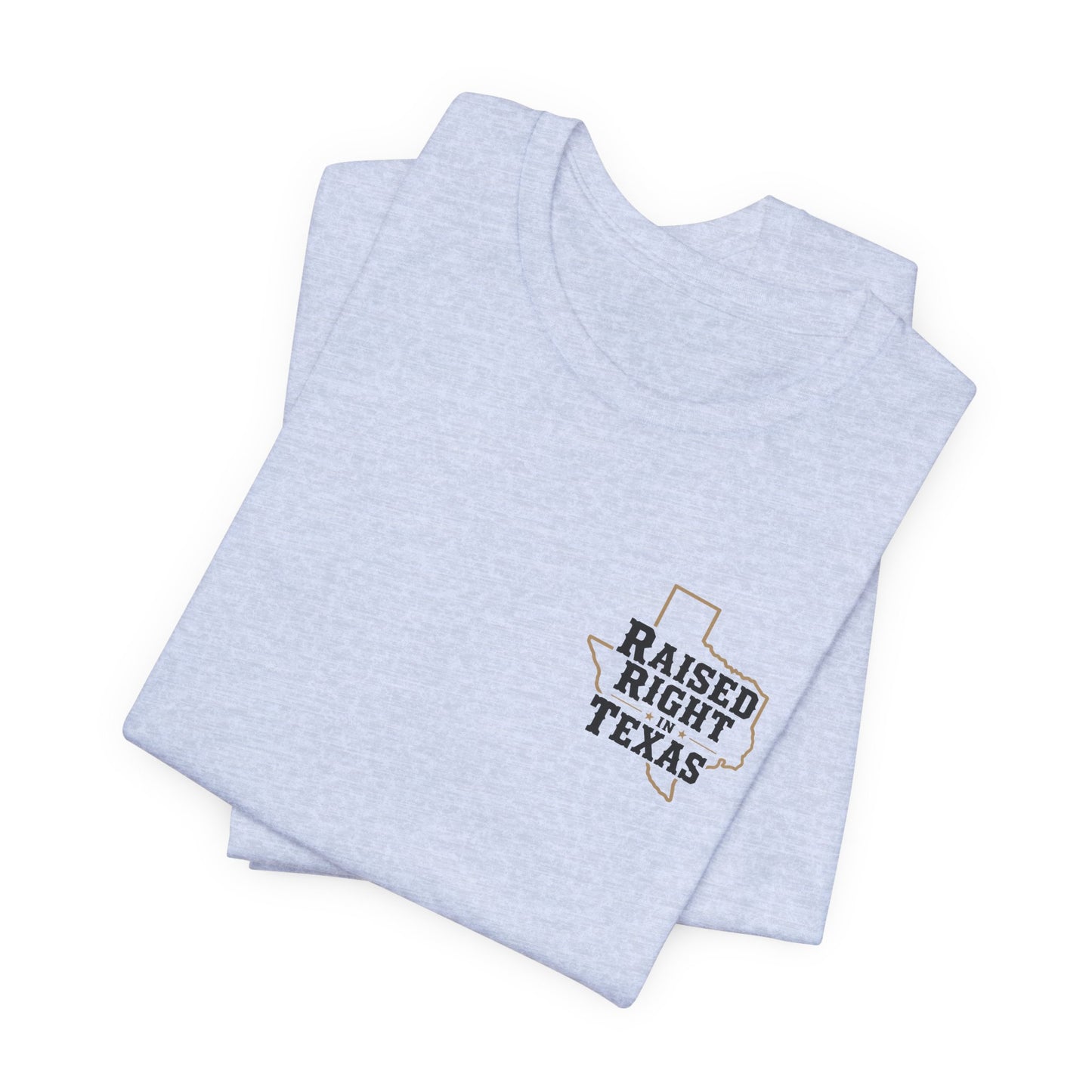 Raised Right in Texas T-Shirt | Texas Outline, Typographic Western Design