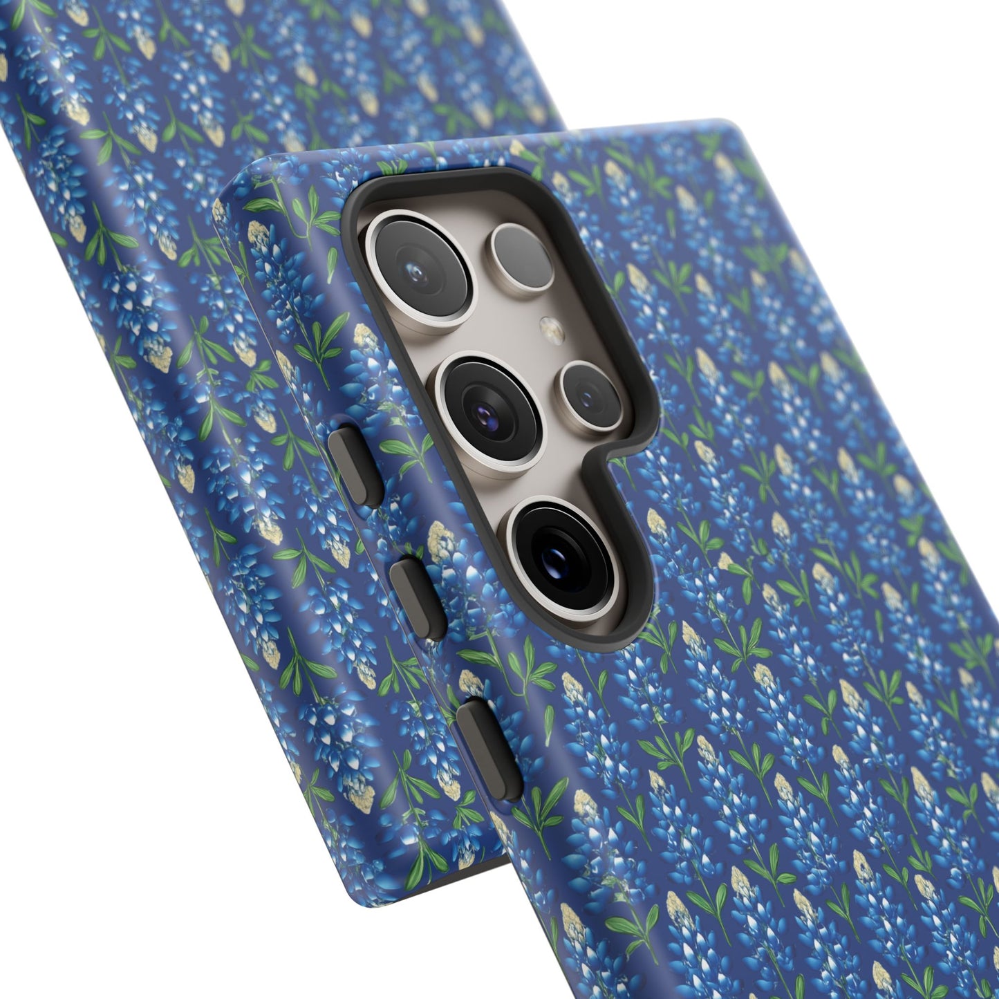Phone Case, Texas Bluebonnet Tough Case, Navy Floral Phone Cover, Protective iPhone Case, Samsung Galaxy Case, Texas Wildflower Gift