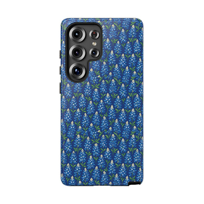 Phone Case, Texas Bluebonnet Tough Case, Navy Floral Phone Cover, Protective iPhone Case, Samsung Galaxy Case, Texas Wildflower Gift