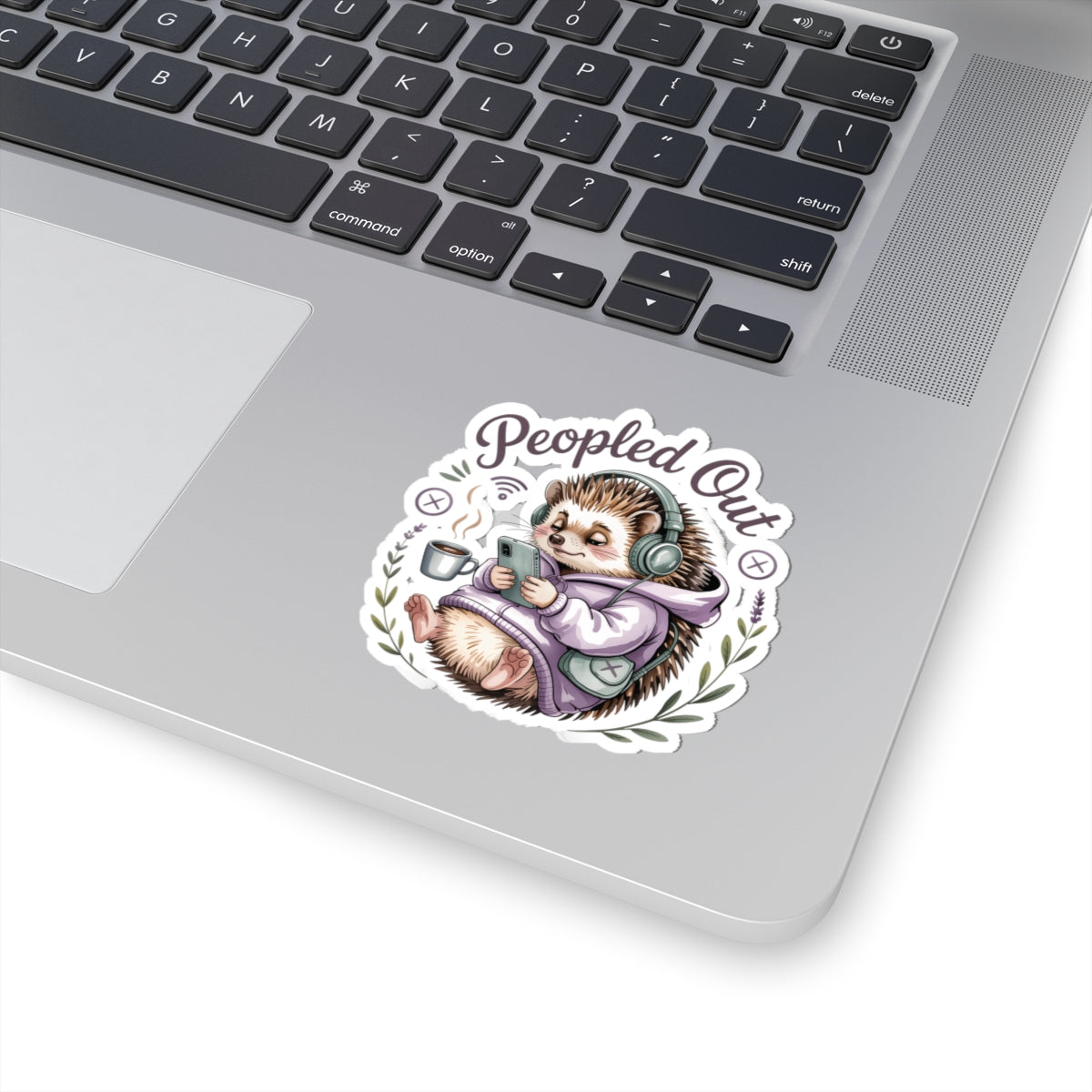 Peopled Out Hedgehog Sticker | Kiss-Cut Sticker, Cute Lazy Animal