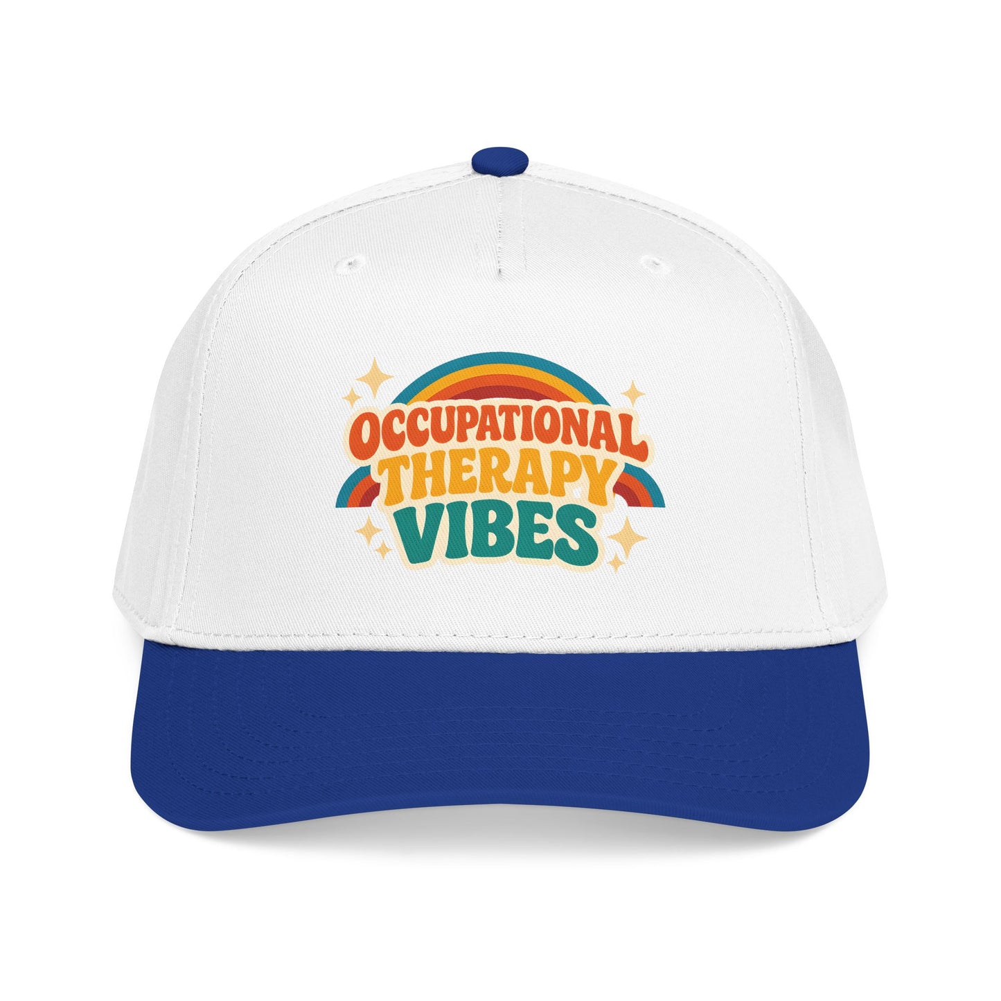 Occupational Therapy Vibes Cap | Retro Rainbow Mid Profile Baseball Cap