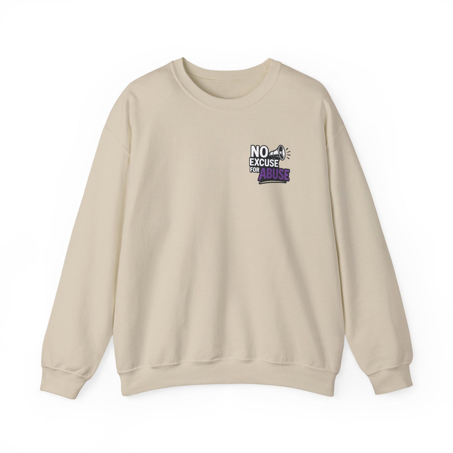 Awareness Sweatshirt - Unisex Heavy Blend™ Crewneck Sweatshirt, Domestic Violence Support Jumper, No Excuse For Abuse
