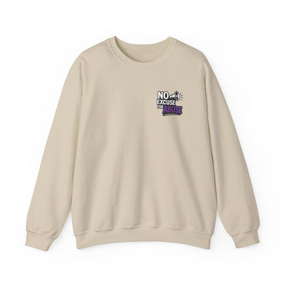 Awareness Sweatshirt - Unisex Heavy Blend™ Crewneck Sweatshirt, Domestic Violence Support Jumper, No Excuse For Abuse